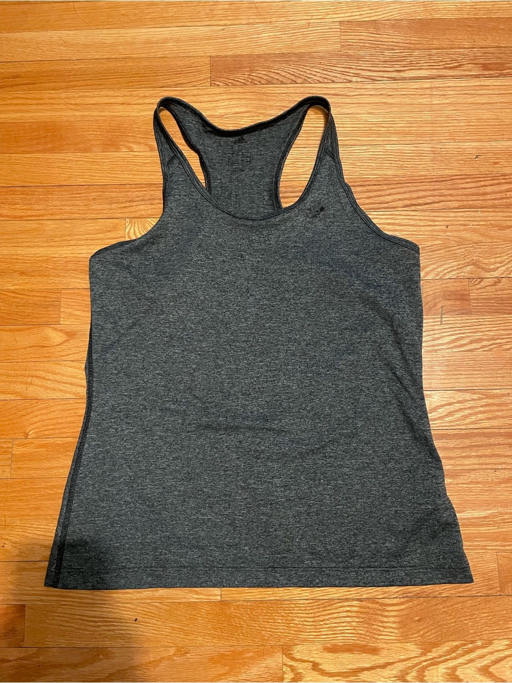 Adidas women’s grey racer back tank top in size small